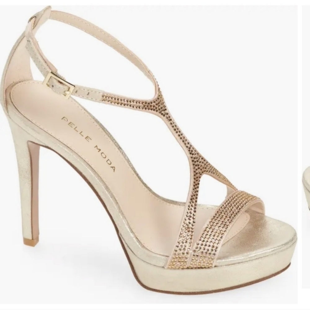 NEW PELLE MODA Onora T-strap Sandal In Gold